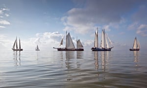 القوارب التقليدية في Klipperrace على IJsselmeer
