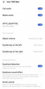 vivo TWS Neo interface على vivo X50 Pro