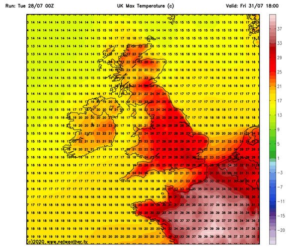 اجتمع المملكة المتحدة الطقس الحار توقعات الطقس موجة مكتب أحدث الخرائط