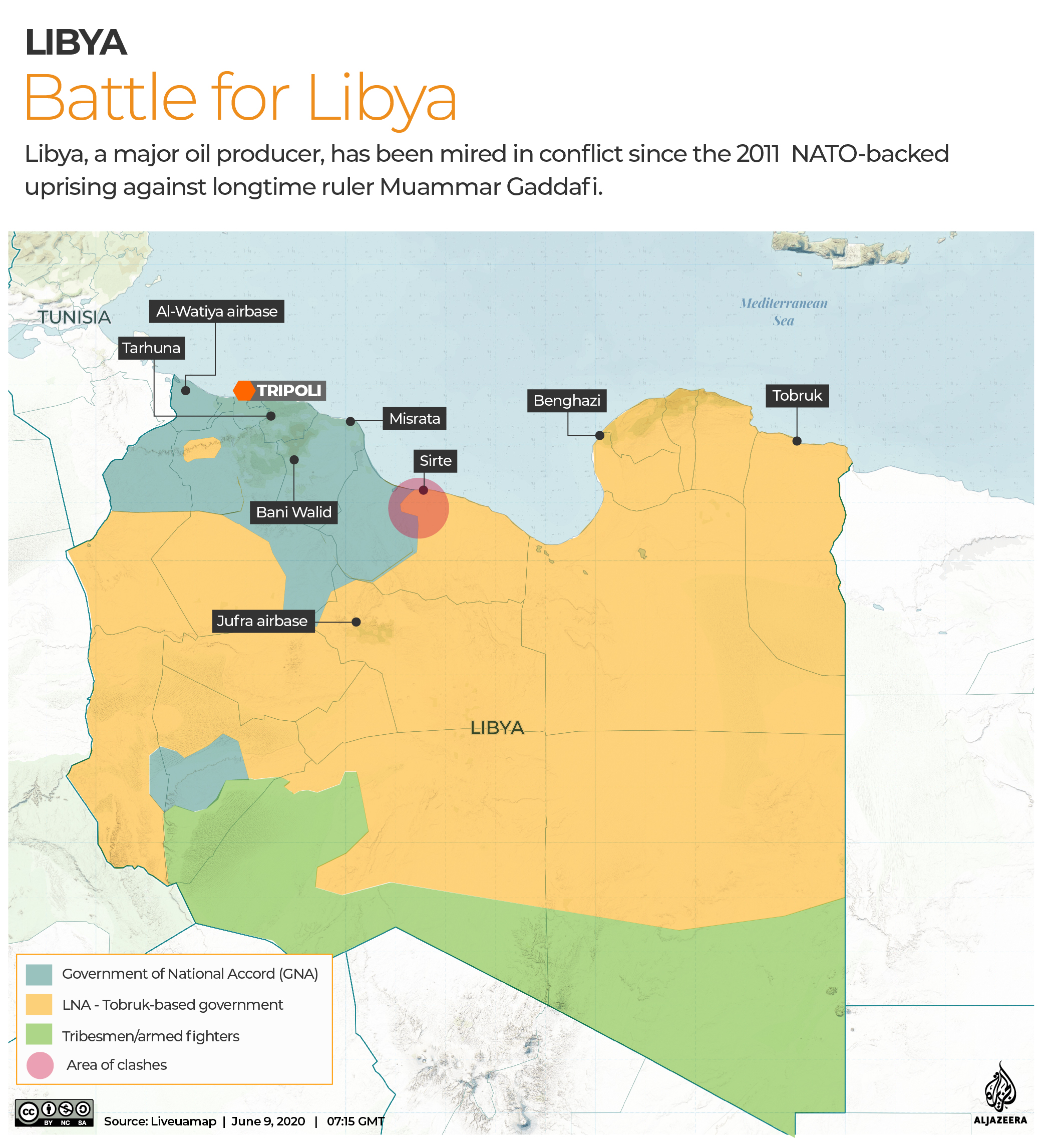 التفاعلي: خريطة مراقبة ليبيا - 9 يونيو 2020 