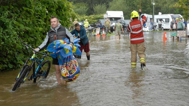 0 Firefighters have rescued campers after campsite flooded near Wisemans Bridge in Pembrokeshire Wal