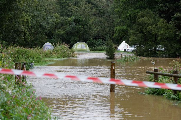 0 Firefighters rescued campers after Lakeside campsite flooded in near St Clears west Wales UK