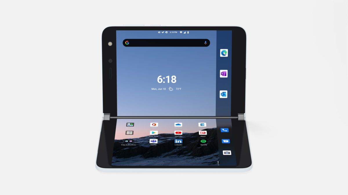 الشاشة الرئيسية الداخلية لـ Microsoft Surface Duo