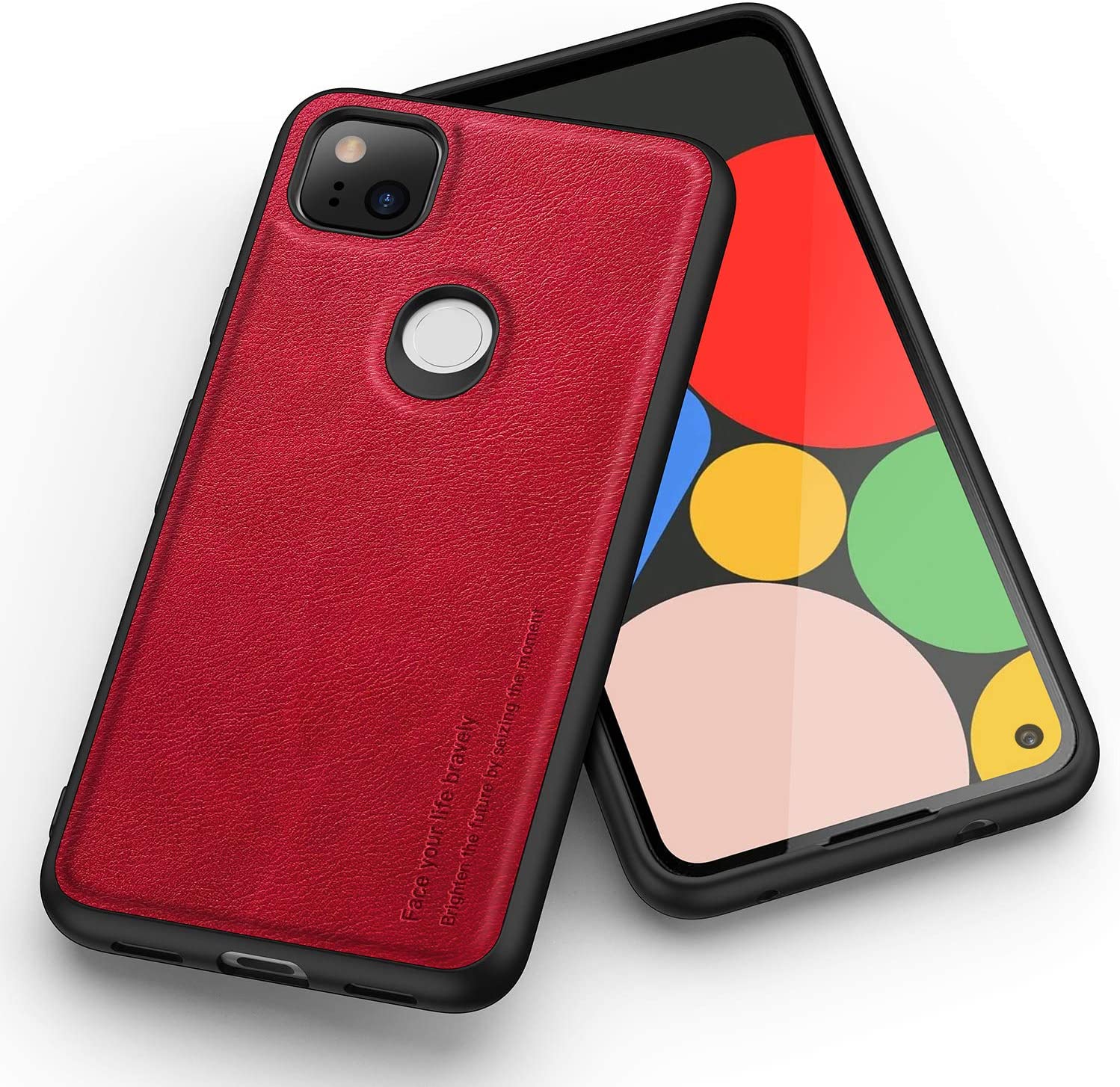anccer tpu leather pixel 4a case red