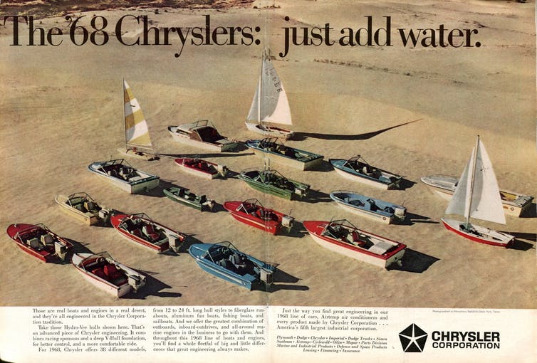 إعلان مجلة 1968 لقوارب كرايسلر.
