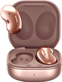 galaxy buds live mystic bronze open front floating press