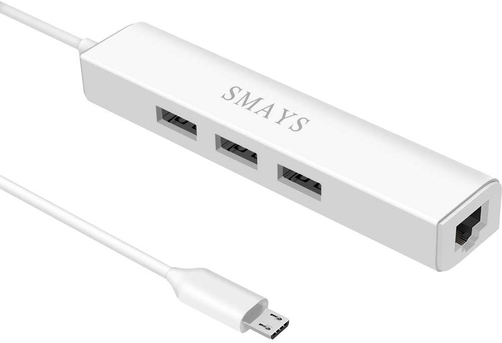smays ethernet adapter with usb hub press