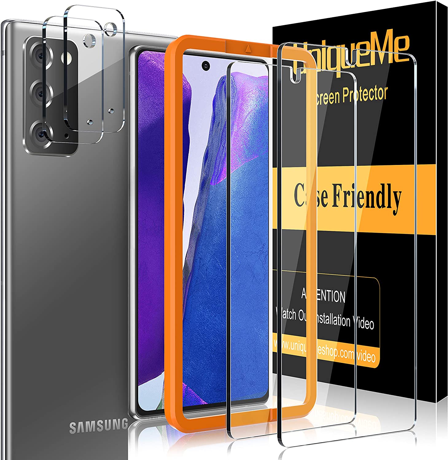 uniqueme tempered glass screen protector galaxy note 20