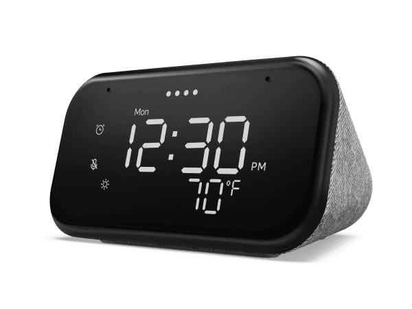 Lenovo Smart Clock Essential Front facing Left 600x450 1