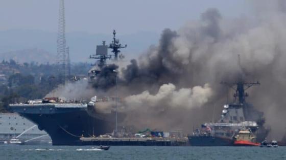 اطلاق نار يستهدف سفينة تابعة للبحرية الأمريكية