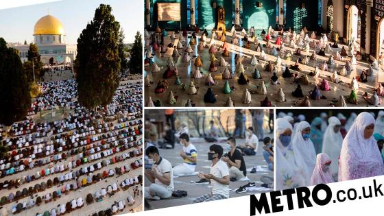 يحتفل المسلمون بالعيد في تجمعات بعيدة اجتماعيًا حول العالم