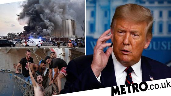 ترامب: جنرالات أمريكيون يعتقدون أن انفجار بيروت نجم عن “قنبلة”