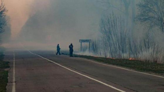 القضاء على بؤر حرائق الغابات في تشيرنوبيل